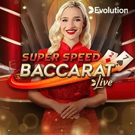 Super Speed Baccarat online game logo by Evolution on myempiregreece.com